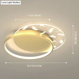 Minimalistic Gold Bedroom Ceiling Light With Geometric Acrylic Shade - Led Flush Mount