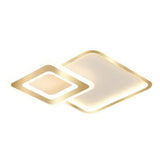 Minimalistic Golden Led Square Ceiling Light For Bedroom - Acrylic Flush Mount Fixture