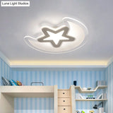 Minimalistic Led Acrylic Ceiling Mount Light With Crescent And Star Design In Warm/White -