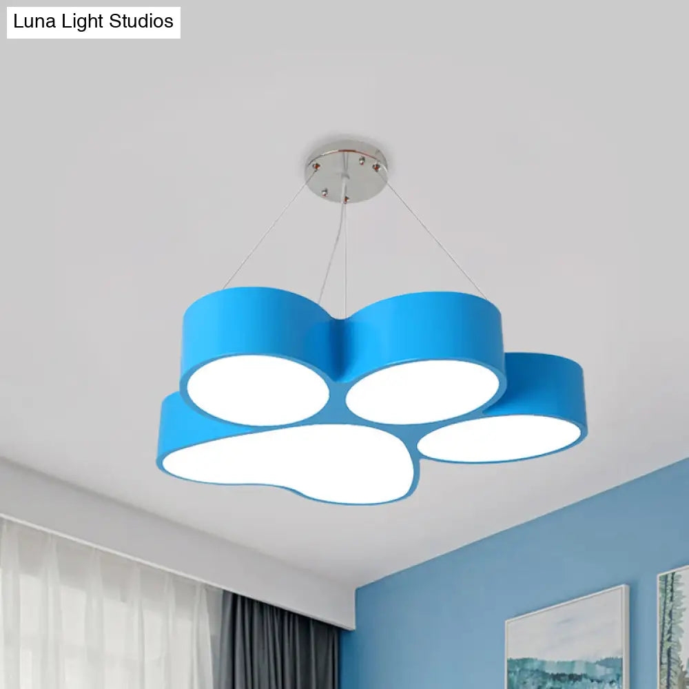 Minimalistic Led Acrylic Hanging Ceiling Light For Playing Room - Yellow/Blue/Green