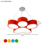 Minimalistic Led Acrylic Hanging Ceiling Light For Playing Room - Yellow/Blue/Green