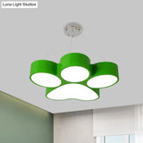Minimalistic Led Acrylic Hanging Ceiling Light For Playing Room - Yellow/Blue/Green