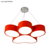Minimalistic Led Acrylic Hanging Ceiling Light For Playing Room - Yellow/Blue/Green