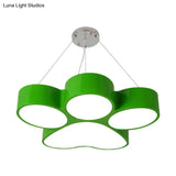 Minimalistic Led Acrylic Hanging Ceiling Light For Playing Room - Yellow/Blue/Green