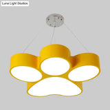 Minimalistic Led Acrylic Hanging Ceiling Light For Playing Room - Yellow/Blue/Green