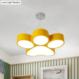 Minimalistic Led Acrylic Hanging Ceiling Light For Playing Room - Yellow/Blue/Green