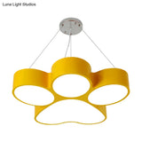 Minimalistic Led Acrylic Hanging Ceiling Light For Playing Room - Yellow/Blue/Green