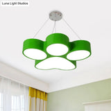 Minimalistic Led Acrylic Hanging Ceiling Light For Playing Room - Yellow/Blue/Green