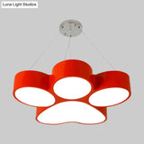 Minimalistic Led Acrylic Hanging Ceiling Light For Playing Room - Yellow/Blue/Green
