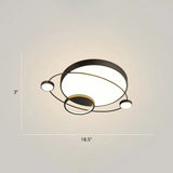 Minimalistic Led Ceiling Lamp For Bedroom With Orbit Shape And Acrylic Material Black / 18.5’