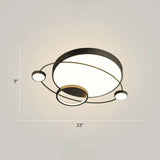 Minimalistic Led Ceiling Lamp For Bedroom With Orbit Shape And Acrylic Material Black / 23’