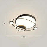 Minimalistic Led Ceiling Lamp For Bedroom With Orbit Shape And Acrylic Material Black / 23’ Third