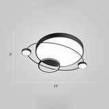 Minimalistic Led Ceiling Lamp For Bedroom With Orbit Shape And Acrylic Material Black / 23’ White