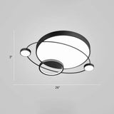 Minimalistic Led Ceiling Lamp For Bedroom With Orbit Shape And Acrylic Material Black / 26’ White