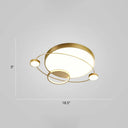 Minimalistic Led Ceiling Lamp For Bedroom With Orbit Shape And Acrylic Material Gold / 18.5’ White
