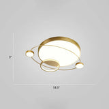 Minimalistic Led Ceiling Lamp For Bedroom With Orbit Shape And Acrylic Material Gold / 18.5’ White