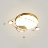 Minimalistic Led Ceiling Lamp For Bedroom With Orbit Shape And Acrylic Material Gold / 26’ Third