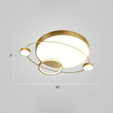 Minimalistic Led Ceiling Lamp For Bedroom With Orbit Shape And Acrylic Material Gold / 26’ White