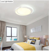 Minimalistic Led Circle Flushmount Ceiling Light - Acrylic White Lamp