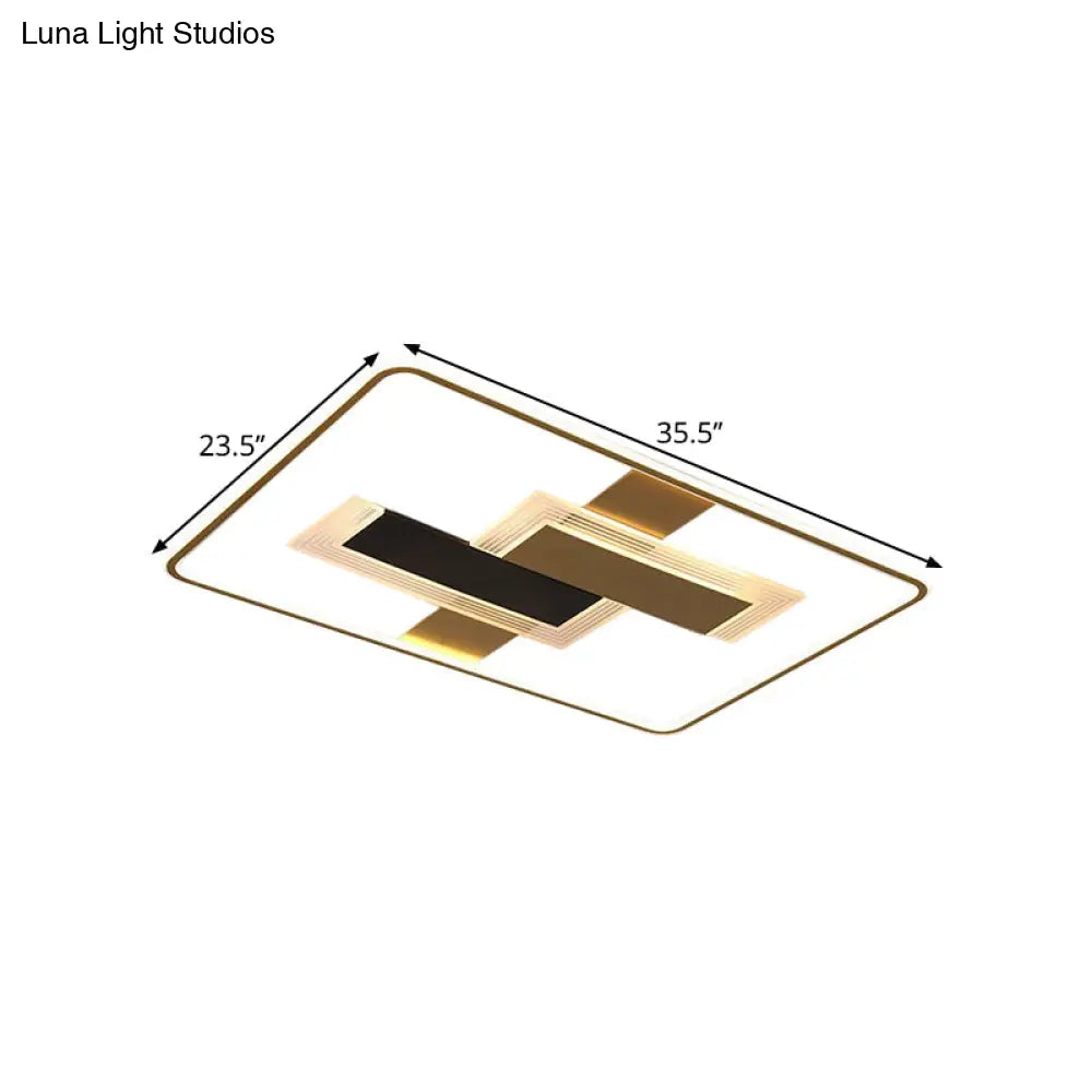 Minimalistic Led Gold Ceiling Mounted Light With Acrylic Shade - Warm/White/3 Color Options