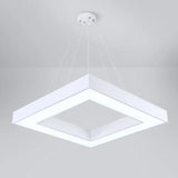 Sleek Led Square Chandelier Ceiling Light With Acrylic Shade For Offices