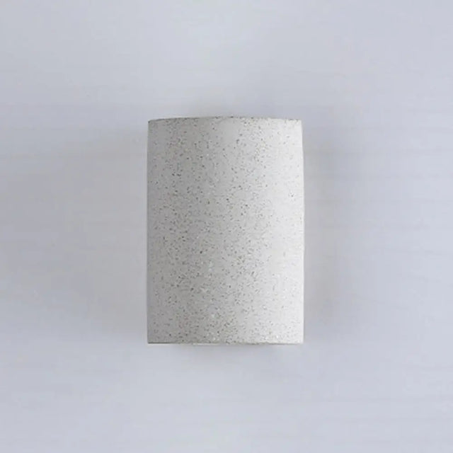 Minimalistic Led Wall Light: Half Cylinder Living Room Sconce With Cement Fixture Light Gray