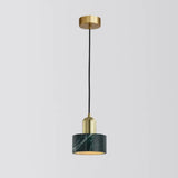 Minimalistic Marble Pendant Ceiling Light For Shaded Dining Room With 1 Head Green / Drum