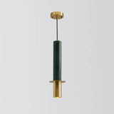 Minimalistic Marble Pendant Ceiling Light For Shaded Dining Room With 1 Head Green / Tube