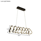 Minimalistic Metal Led Island Light Fixture In Black For Dining Room Ceilings