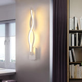Minimalistic Metal Led Stairway Sconce In Warm/White Light - Black/White White /