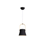Minimalistic Metal Pendant Lamp With Handle - Barrel Dining Room Hanging Light Black / C