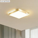 Minimalistic Metallic Geometric Led Ceiling Lamp In Brushed Gold Finish