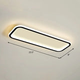 Minimalistic Rectangular Led Flush Ceiling Light Fixture Black / 23.5 Third Gear