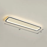 Minimalistic Rectangular Led Flush Ceiling Light Fixture Black / 39 Third Gear