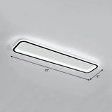 Minimalistic Rectangular Led Flush Ceiling Light Fixture Black / 39 White