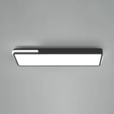 Minimalistic Rectangular Led Flush Mount Ceiling Light In Black For Corridors / 23.5’