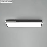 Minimalistic Rectangular Led Flush Mount Ceiling Light In Black For Corridors / 23.5
