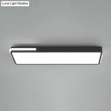 Minimalistic Rectangular Led Flush Mount Ceiling Light In Black For Corridors / 31.5