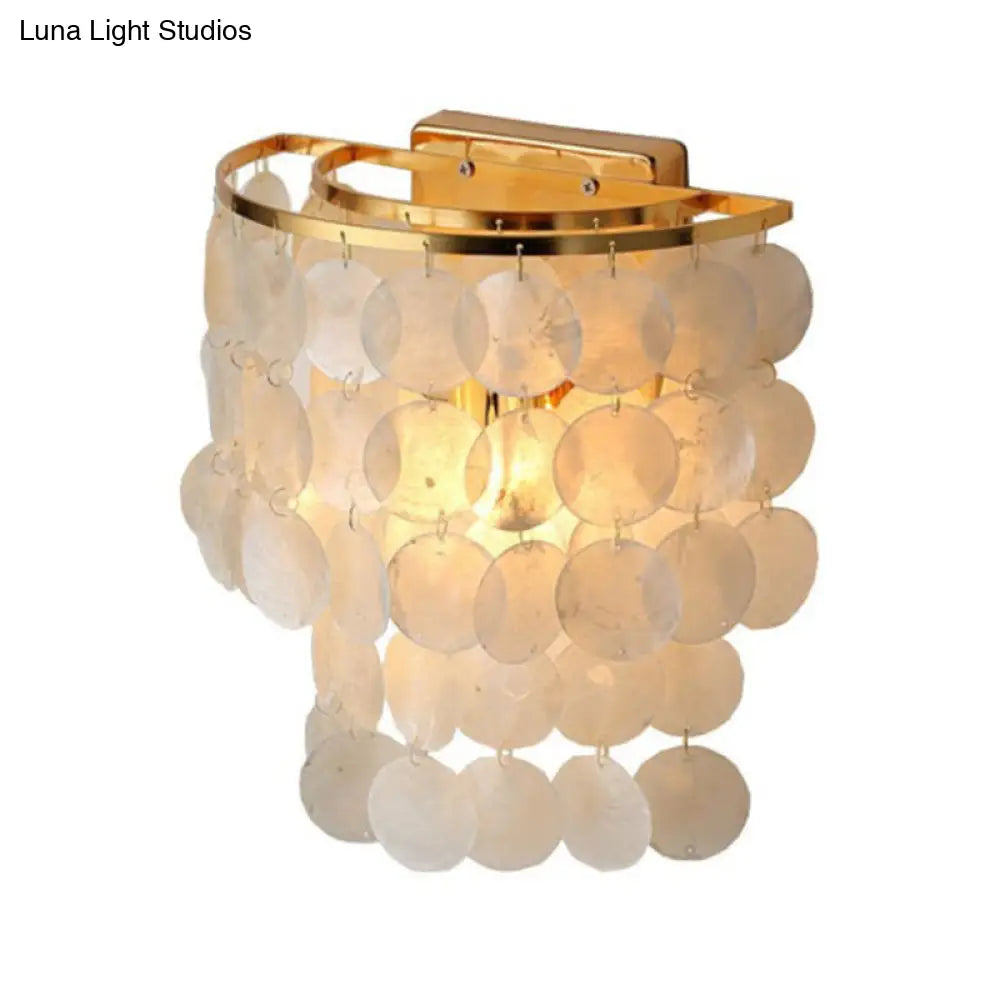 Minimalistic Shell White Led Waterfall Wall Lamp For Living Room Sconce Fixture
