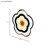 Minimalistic White Acrylic Led Wall Lamp For Bedroom - Diamond Twig Flower Design