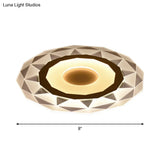 Minimalistic White Acrylic Led Wall Lamp For Bedroom - Diamond Twig Flower Design