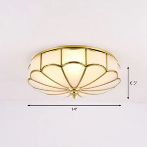 Minimalistic White Glass Flush Mount Ceiling Light Fixture 3 /