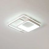Minimalistic White Led Flush Mount Ceiling Lamp For Bedrooms / 19.5’