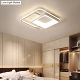 Minimalistic White Led Flush Mount Ceiling Lamp For Bedrooms
