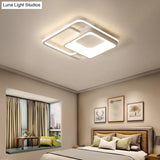 Minimalistic White Led Flush Mount Ceiling Lamp For Bedrooms