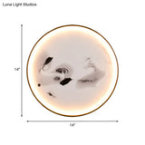 Misty Mountains/Carp Fish Chinese Style Led Wall Lamp In Black For Sitting Room Décor