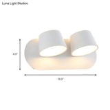Modern 1/2/3-Light Bedroom Wall Sconce With Cone Metal Shade - White/Black Vanity Lighting Fixture