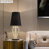 Modern 1-Bulb Black Task Lamp With Conical Fabric Shade: Ideal Reading Book Light