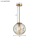 Modern 1 Bulb Pendant Light With Concave Glass Shade - Silver/Red Hanging Fixture For Restaurants