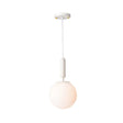 Modern 1-Head Globe Milk Glass Hanging Pendant Light For Study Room In Black/Grey/White White